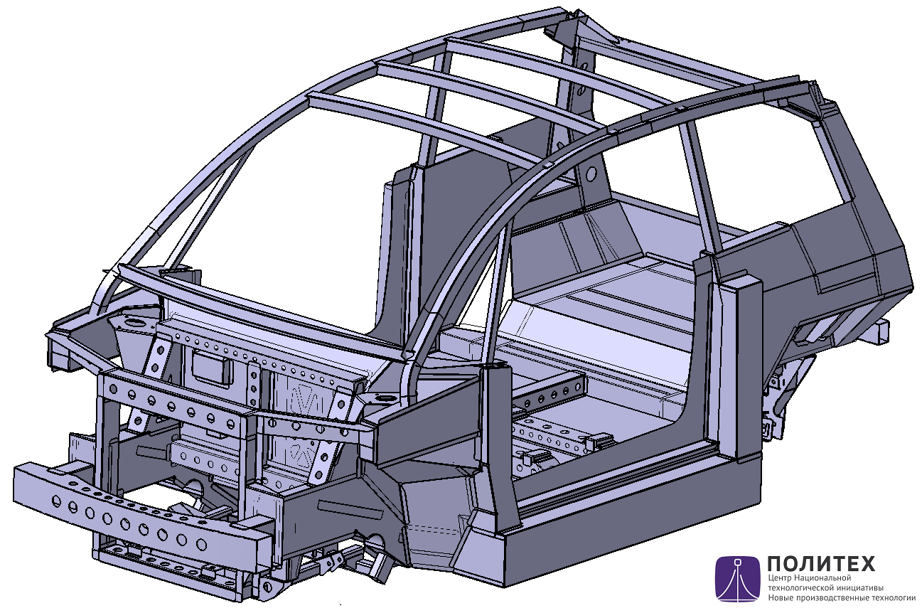 Силовой каркас кузова электромобиля