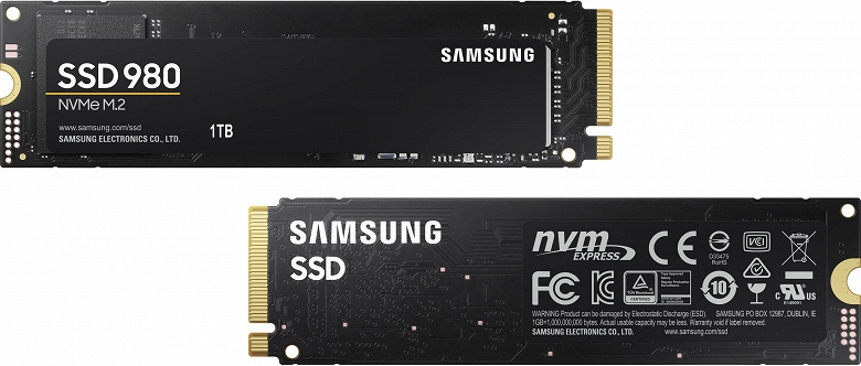 В твердотельных накопителях Samsung 980 нет DRAM и PCIe 4.0 