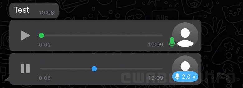 В WhatsApp для iPhone начали тестировать ускорение голосовых сообщений