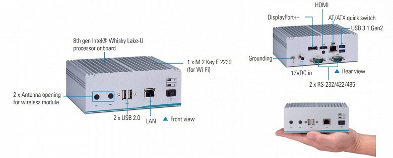 Промышленный мини-ПК Axiomtek IPC eBOX560-52R-FL обходится пассивным охлаждением 