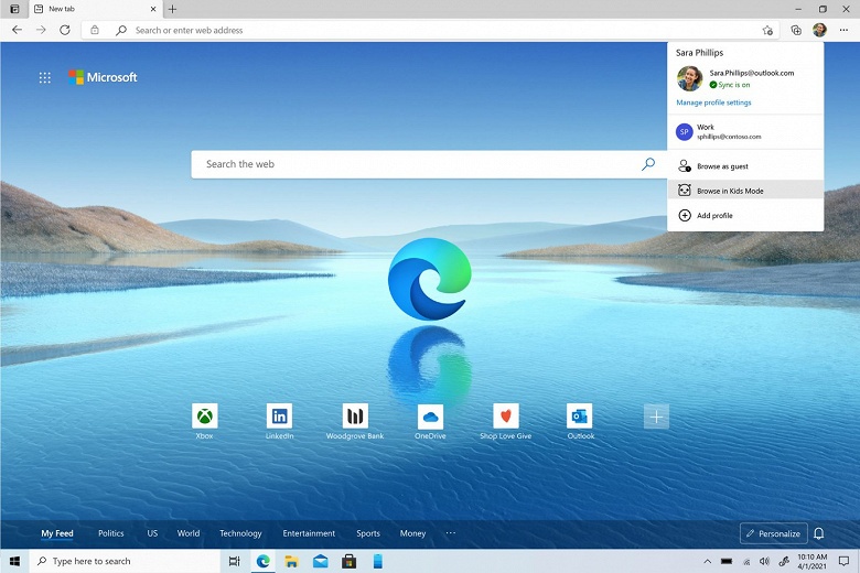В Microsoft Edge появился детский режим