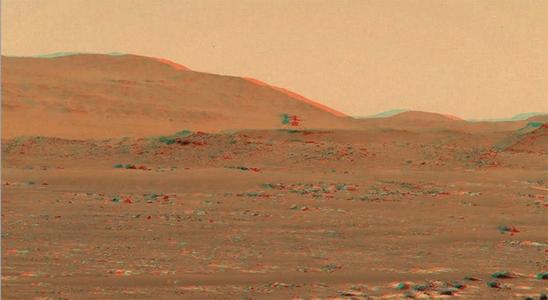 NASA предлагает посмотреть на полёт марсианского вертолёта Ingenuity в 3D - 1 NASA предлагает посмотреть на полёт марсианского вертолёта Ingenuity в 3D