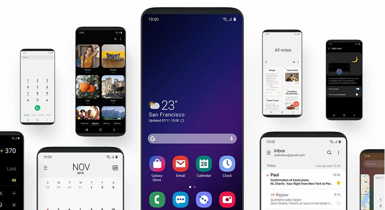 Очень длинный список аппаратов Samsung, которые должны получить оболочку One UI 4.0