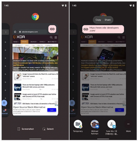 Раскрыт ещё один секрет Android 12. На смартфонах станет проще делиться ссылками и копировать их - 2 Раскрыт ещё один секрет Android 12. На смартфонах станет проще делиться ссылками и копировать их