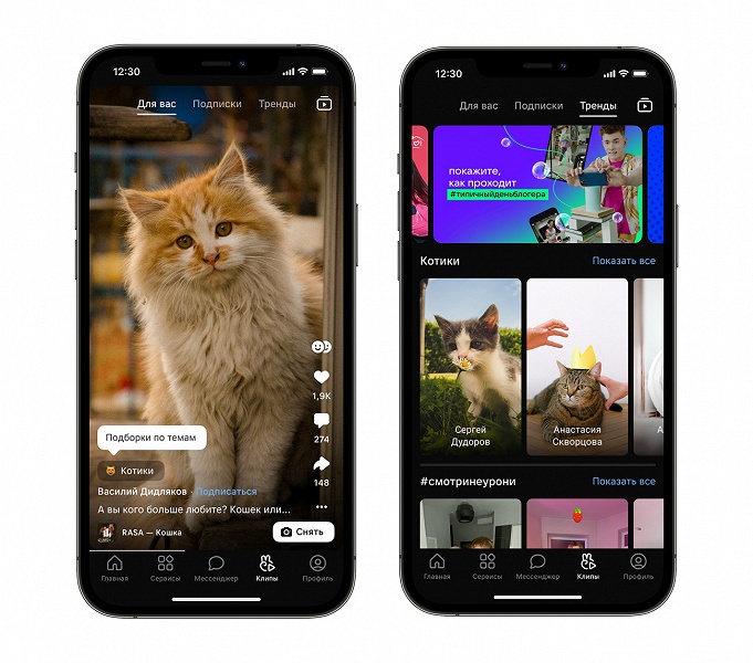 В клипах «ВКонтакте» начали тестировать тематические подборки - 1 В клипах «ВКонтакте» начали тестировать тематические подборки