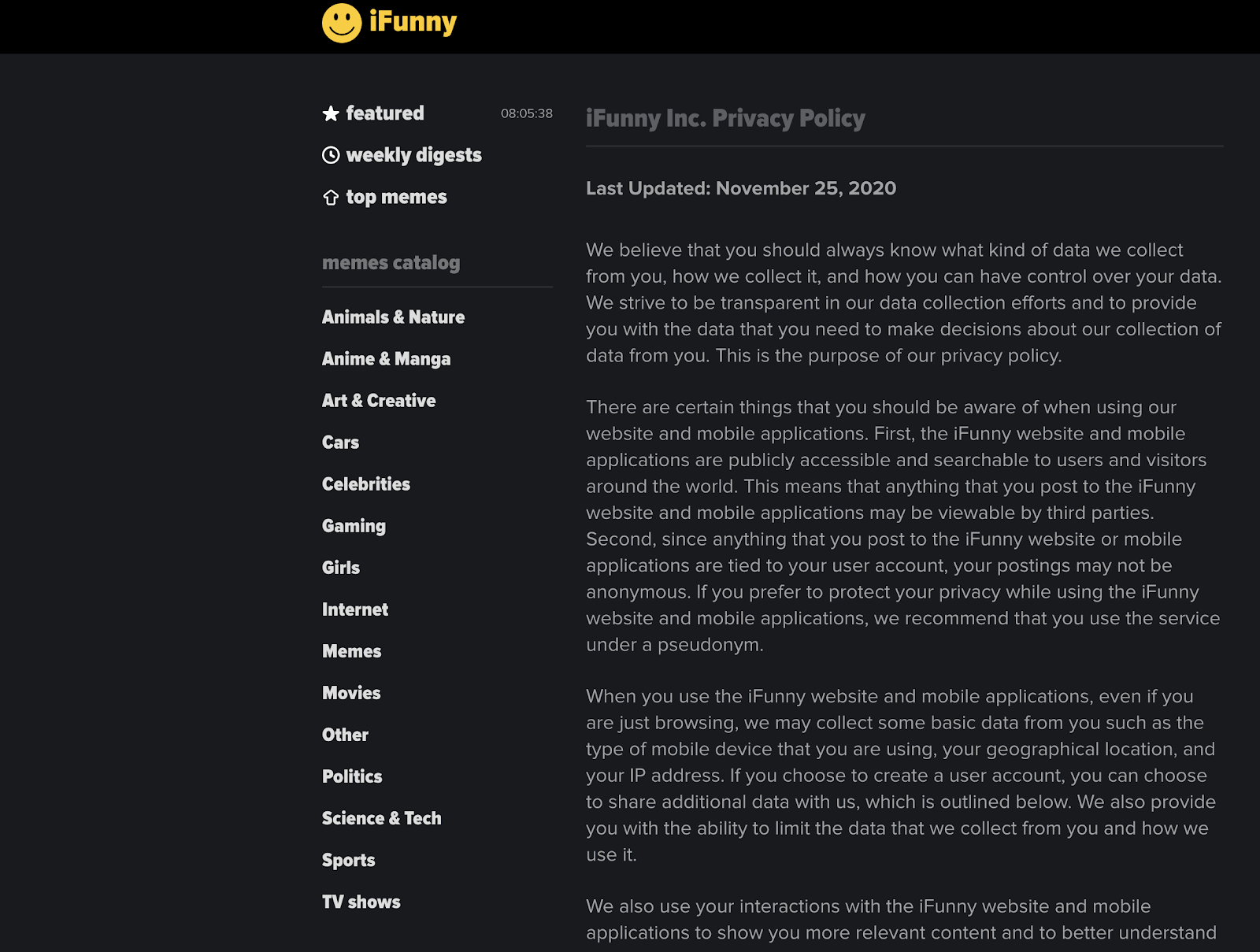 Политика конфиденциальности iFunny Политика конфиденциальности iFunny