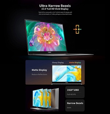 Матовый IPS-дисплей диагональю 15,6 дюйма, Intel Core i5-8259U, четыре динамика, 8 ГБ ОЗУ и 256 ГБ на SSD. Представлен ноутбук Teclast Tbolt 20 Pro - 3 Матовый IPS-дисплей диагональю 15,6 дюйма, Intel Core i5-8259U, четыре динамика, 8 ГБ ОЗУ и 256 ГБ на SSD. Представлен ноутбук Teclast Tbolt 20 Pro