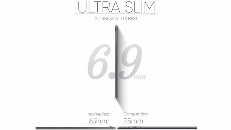 Ультратонкий планшет Realme Pad показали с разных сторон на официальных изображениях - 3 Ультратонкий планшет Realme Pad показали с разных сторон на официальных изображениях