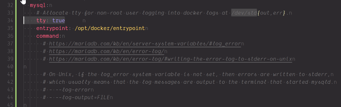 Проверяем: tty выделен для пользователя без root-прав в docker-compose.yml