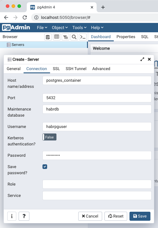 К БД можно подключиться как по имени контейнера, так и по имени сервиса К БД можно подключиться как по имени контейнера, так и по имени сервиса