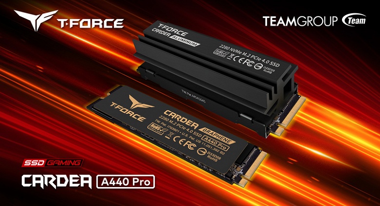 Твердотельный накопитель T-Force Cardea A440 Pro обеспечивает скорости чтения и записи до 7400 МБ/с и 7000 МБ/с соответственно