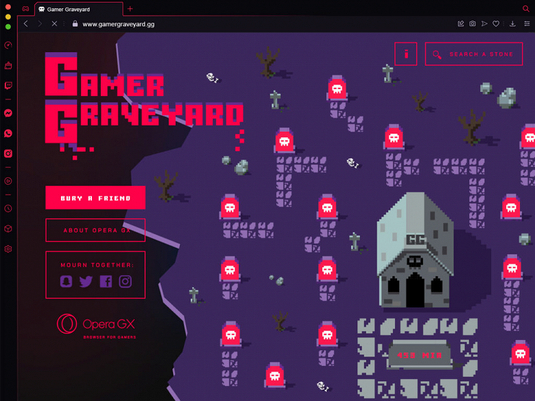 Opera запустила первое в мире виртуальное кладбище геймеров — для тех, кто ушёл из игр в реальную жизнь - 2 Opera запустила первое в мире виртуальное кладбище геймеров — для тех, кто ушёл из игр в реальную жизнь