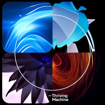 Обложка альбома «Thriving Machine», созданная с помощью нейросети ruDALL-E