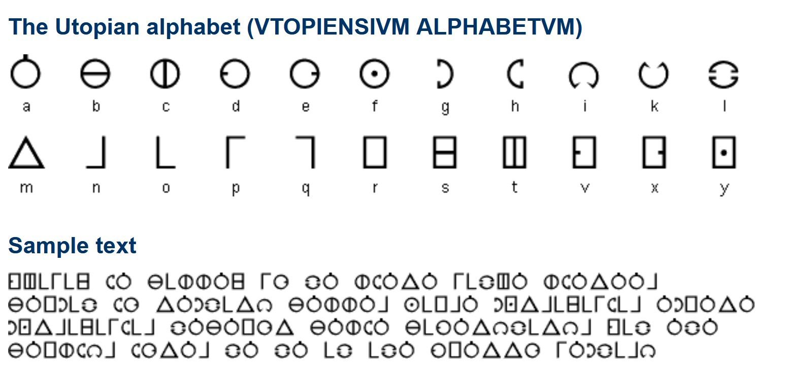 Искусственный язык в «Утопии» Томаса Мора - 3