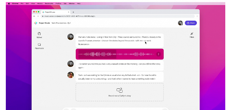 Записывать и редактировать аудио прямо в браузере и с использованием искусственного интеллекта. Представлен проект Adobe Project Shasta - 2 Записывать и редактировать аудио прямо в браузере и с использованием искусственного интеллекта. Представлен проект Adobe Project Shasta