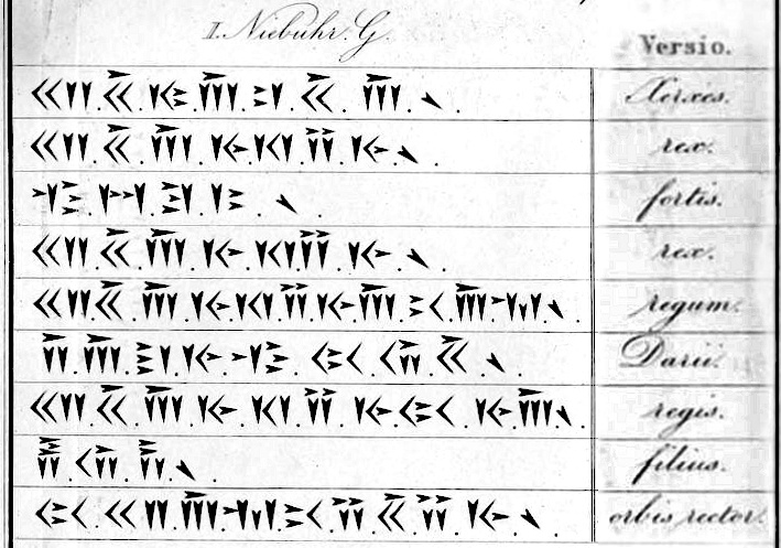 Надпись с титулами персидских царей - ключ к дешифровке персидской клинописи Надпись с титулами персидских царей - ключ к дешифровке персидской клинописи