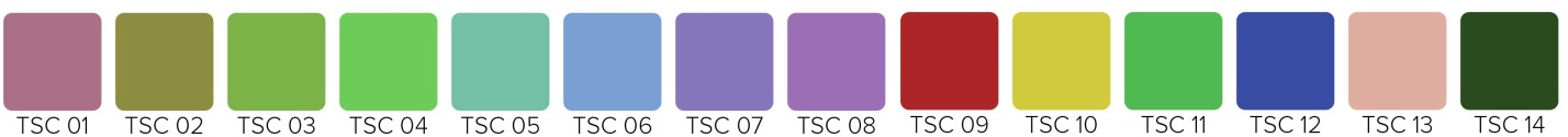 Рисунок 8 – набор эталонных цветов для расчёта CRI