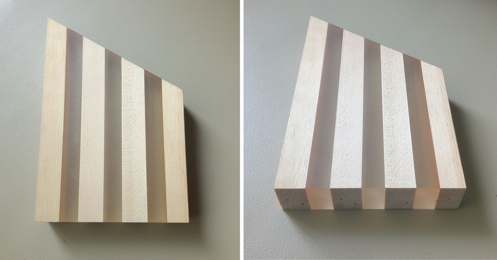 Болванка со световодами из эпоксидной смолы после фрезеровки Болванка со световодами из эпоксидной смолы после фрезеровки