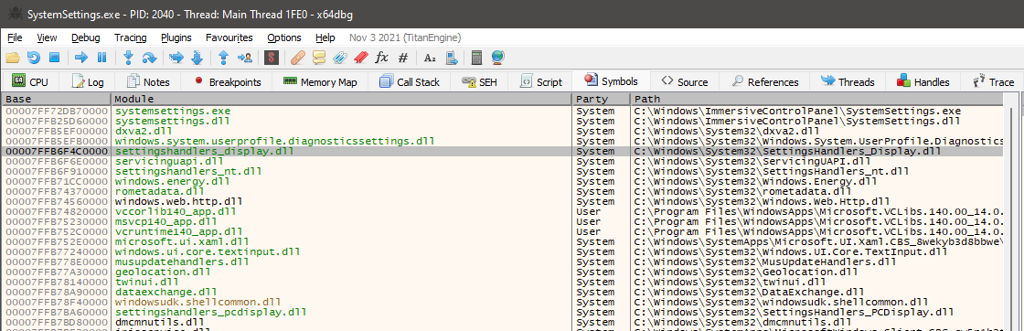 Выглядит как минимум интересно: "settingshandlers_display.dll"