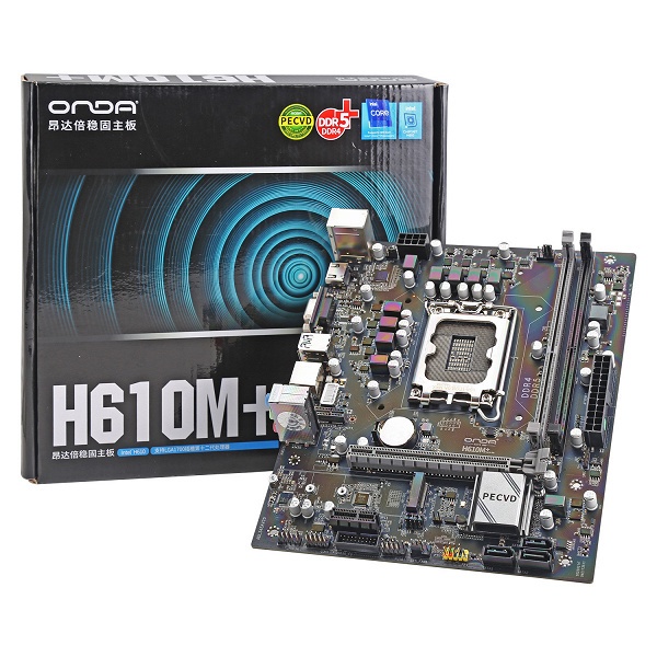 Системная плата Onda H610M+ поддерживает память DDR5 и DDR4