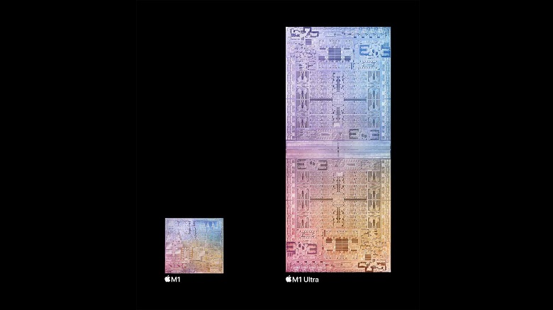 Сейчас на такое способна только Apple. Новейшая SoC M1 Ultra состоит из 114 млрд транзисторов, а её площадь в восемь раз больше, чем у M1