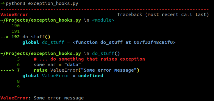 Трейсбек, который выводит ultratb Трейсбек, который выводит ultratb