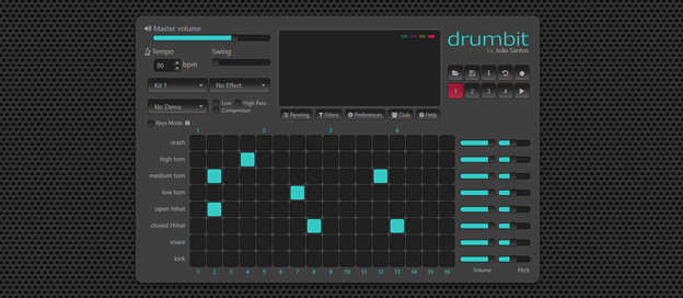 Скриншот: https://drumbit.app/