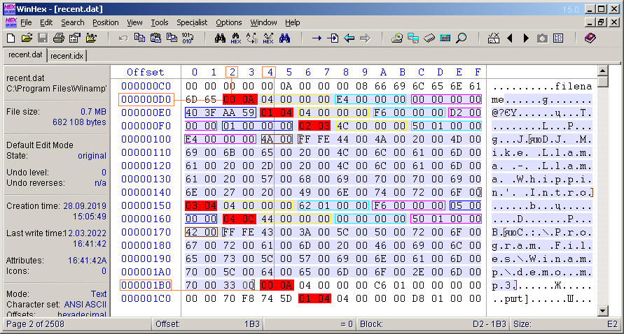 Извлечение истории воспроизведения из медиабиблиотеки проигрывателя Winamp - 12