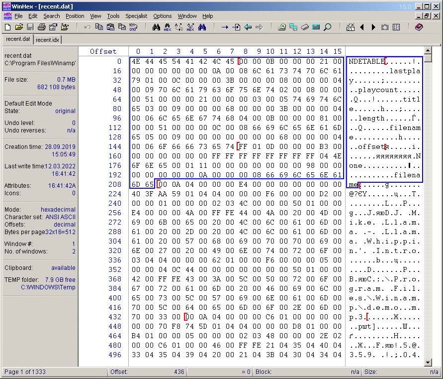 Извлечение истории воспроизведения из медиабиблиотеки проигрывателя Winamp - 8 Извлечение истории воспроизведения из медиабиблиотеки проигрывателя Winamp - 8