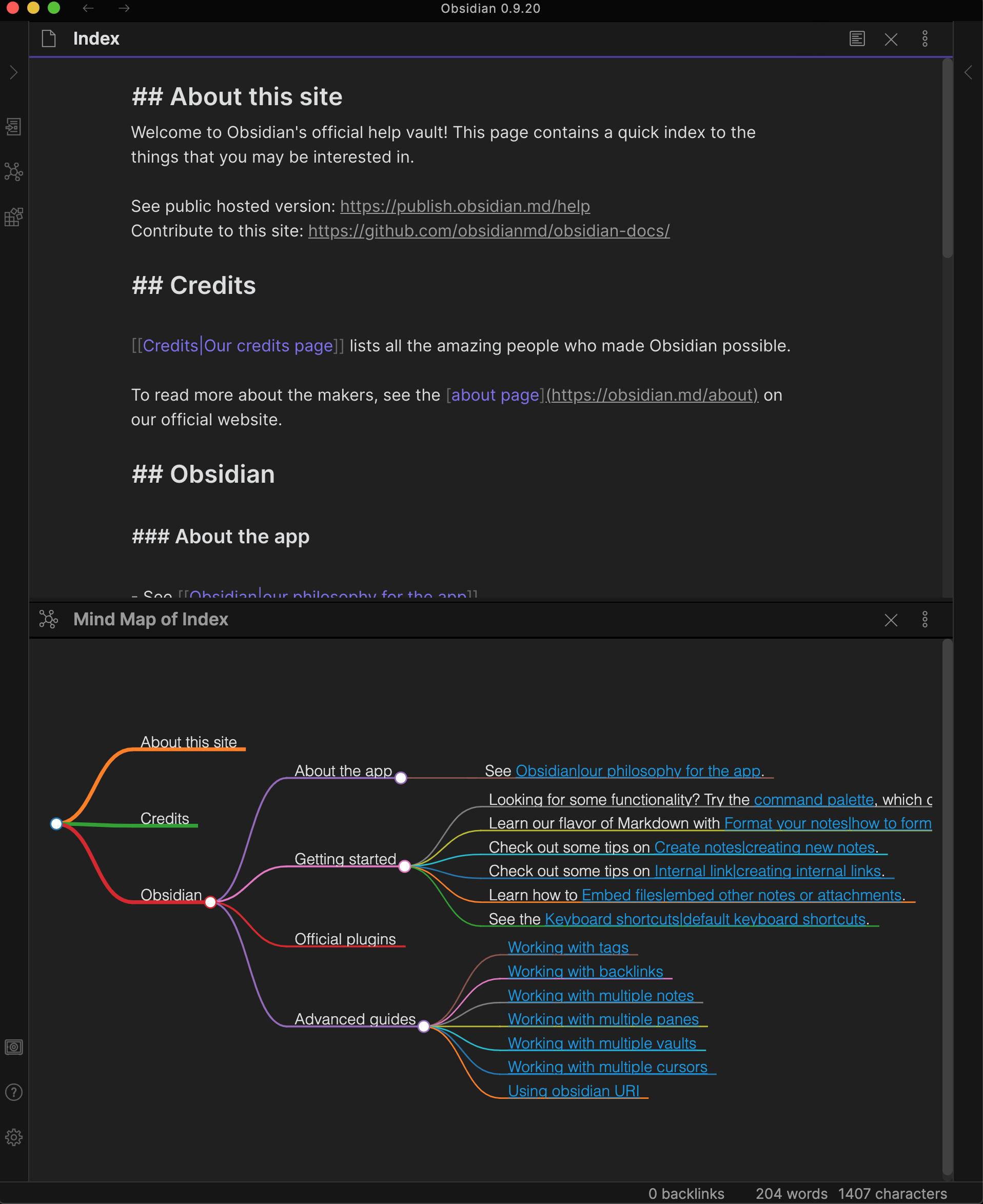 Расширение Mind Map