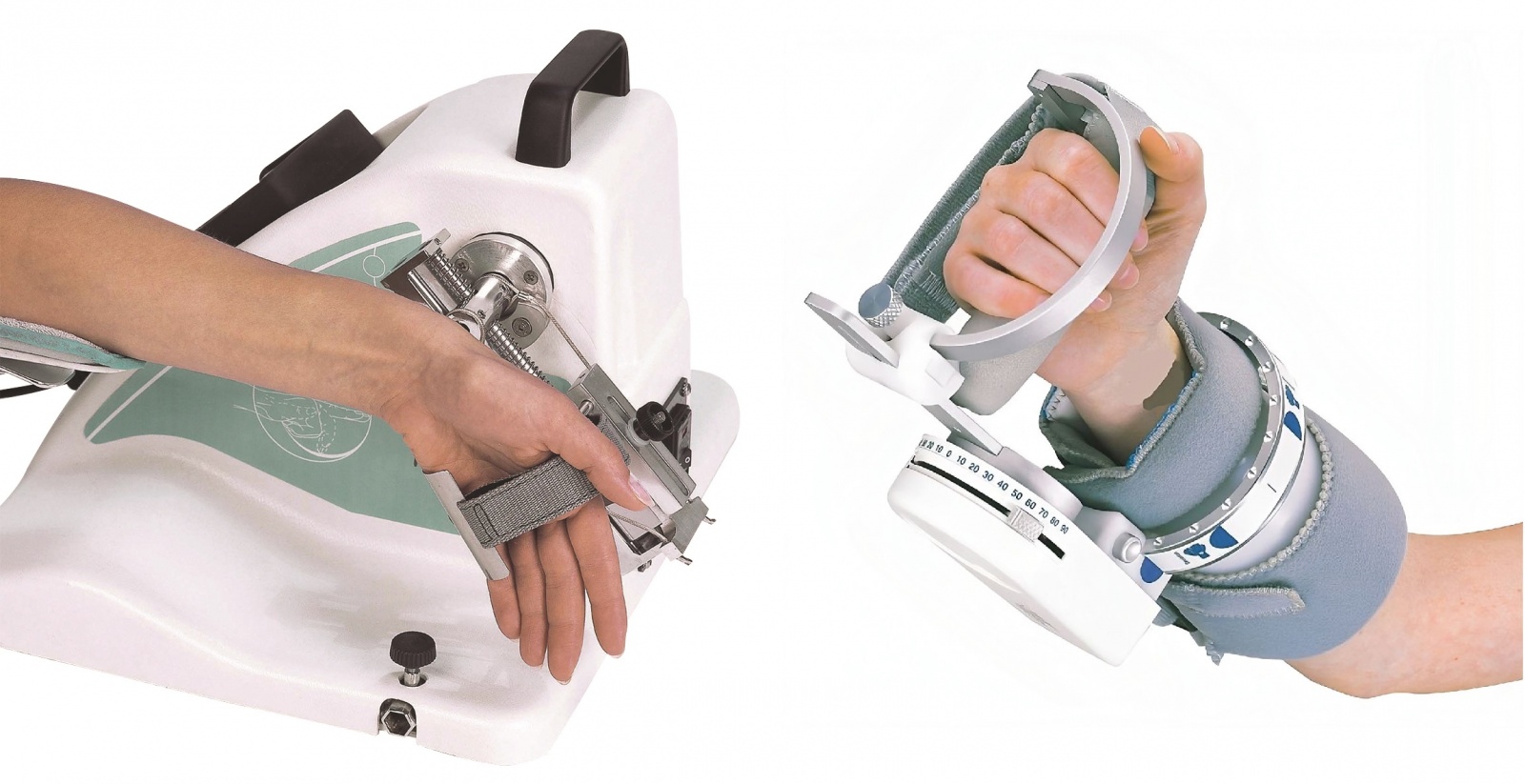 Тренажер Kinetec Maestra hand and wrist CPM (слева) и Аппарат АРТРОМОТ Н (справа) Тренажер Kinetec Maestra hand and wrist CPM (слева) и Аппарат АРТРОМОТ Н (справа)