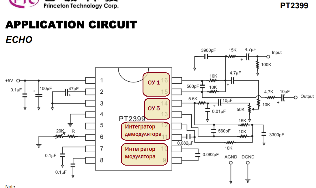 Цифровая линия задержки аудиосигнала PT2399 - 15 Цифровая линия задержки аудиосигнала PT2399 - 15