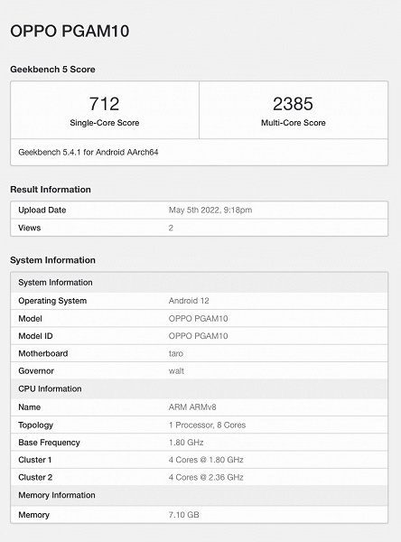 Новая платформа Qualcomm пока выглядит хуже старых. В Сети засветился Oppo Reno 8 на Snapdragon 7 Gen 1