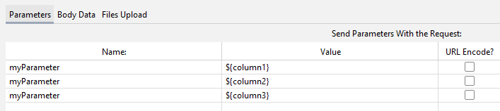 JMeter. Configure query parameters