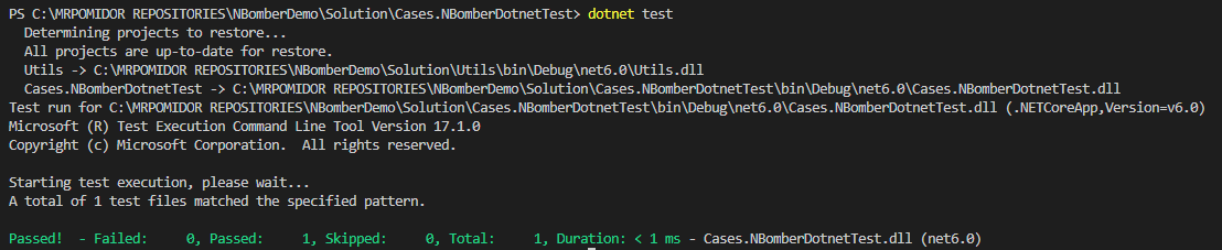 NBomber with dotnet test