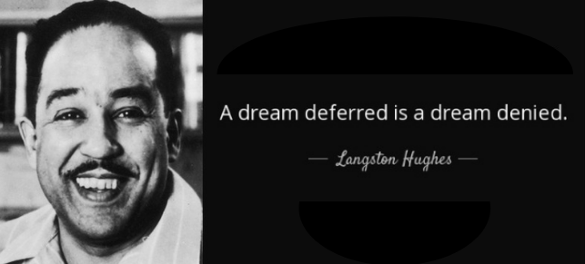 Отложенная мечта - это отвергнутая мечта. Моя любимая цитата всех времен.