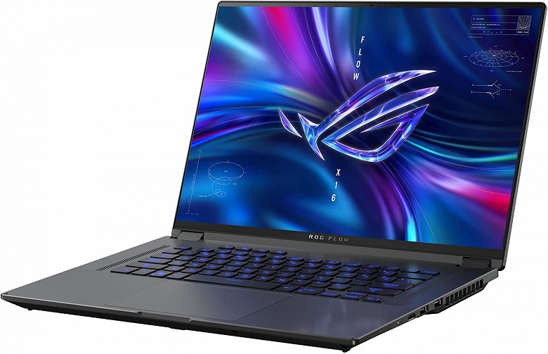Asus представила уникальный ноутбук ROG Flow X16. Мощный процессор Ryzen 9 6900HS и GPU GeForce RTX 3070 Ti сочетаются с экраном, вращающимся почти на 360&deg;