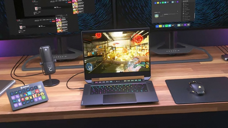Никаких компонентов Intel. Представлен игровой ноутбук Corsair Voyager a1600 AMD Advantage Edition с необычной дополнительной панелью