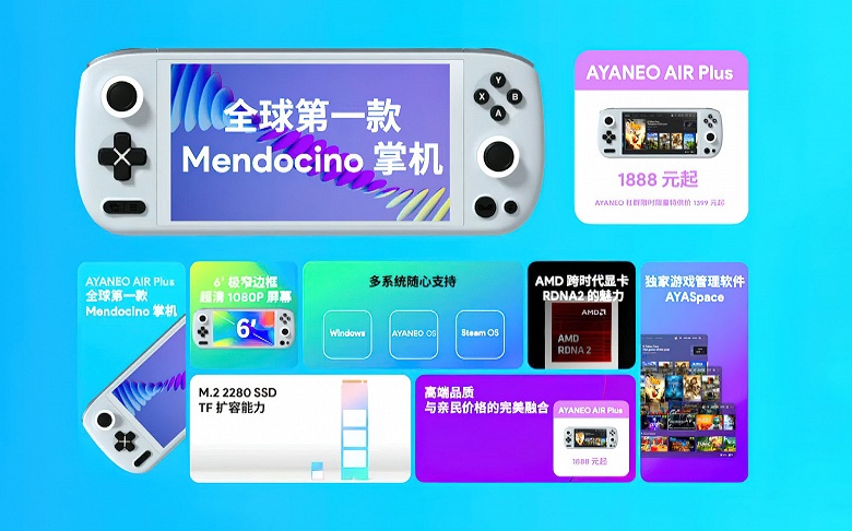Революция в мире карманных консолей с Windows. Ayaneo Air Plus на новейшей платформе AMD будет стоить всего 290 долларов