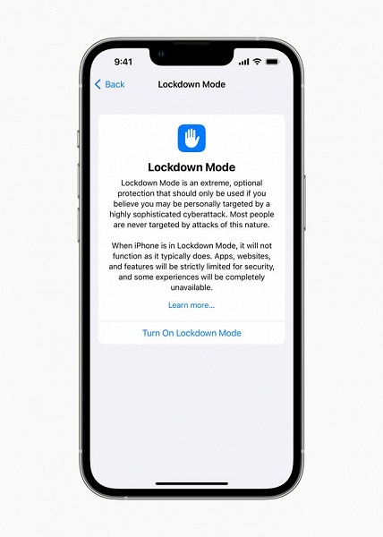 Apple представила экстремальную необязательную защиту для очень небольшого числа пользователей. Lockdown Mode станет доступен в iOS 16