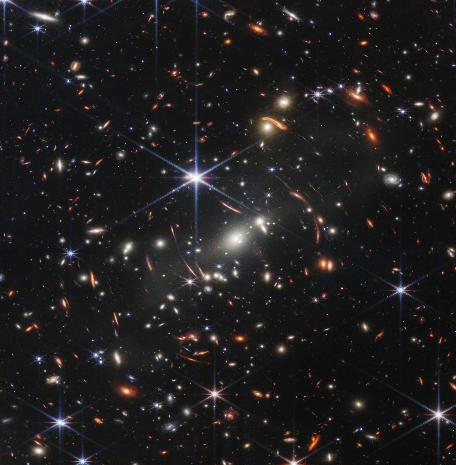 Изображение скопления галактик SMACS 0723 снятое ближней инфракрасной камерой Джеймса Уэбба (NIRCam)