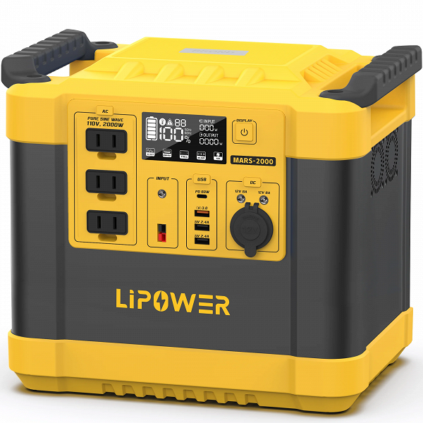 1460 Вт&bull;ч, 4000 Вт, 80% емкости после 3500 циклов зарядки и 10 разъёмов. Lipower Mars-2000 предлагается со скидкой 400 долларов