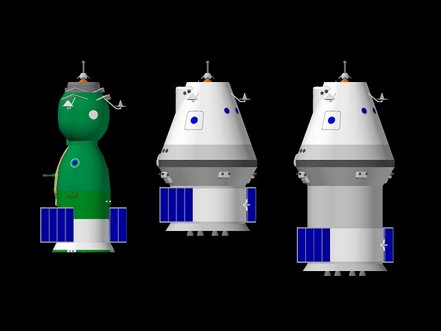 Слева направо: «Союз», «Орлёнок» и «Орёл»