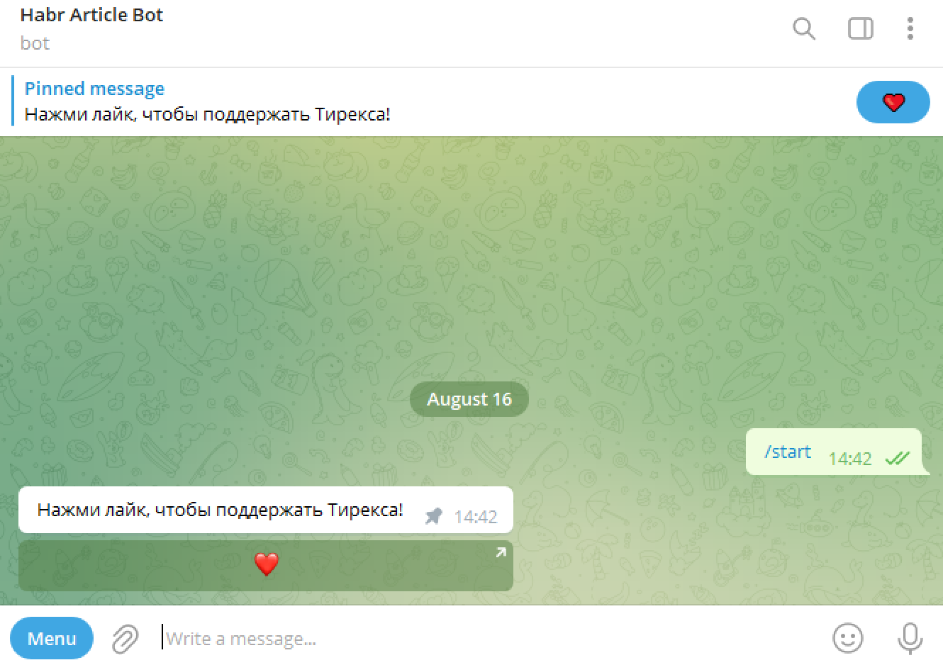 Паттерны взаимодействия с ботами в Telegram: неочевидные практики на Python и баг в мессенджере - 5