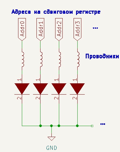 Схема соединения проводников по адресам