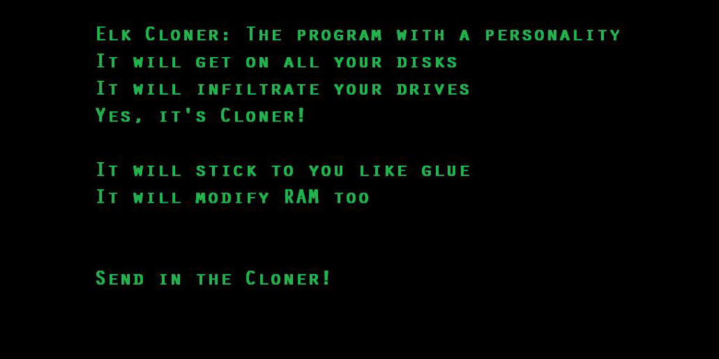 Самые известные и странные олдовые компьютерные вирусы: Creeper, Elk Cloner и другие - 4 Самые известные и странные олдовые компьютерные вирусы: Creeper, Elk Cloner и другие - 4