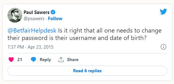 Это нормально, что для смены пароля достаточно имени пользователя и даты рождения?