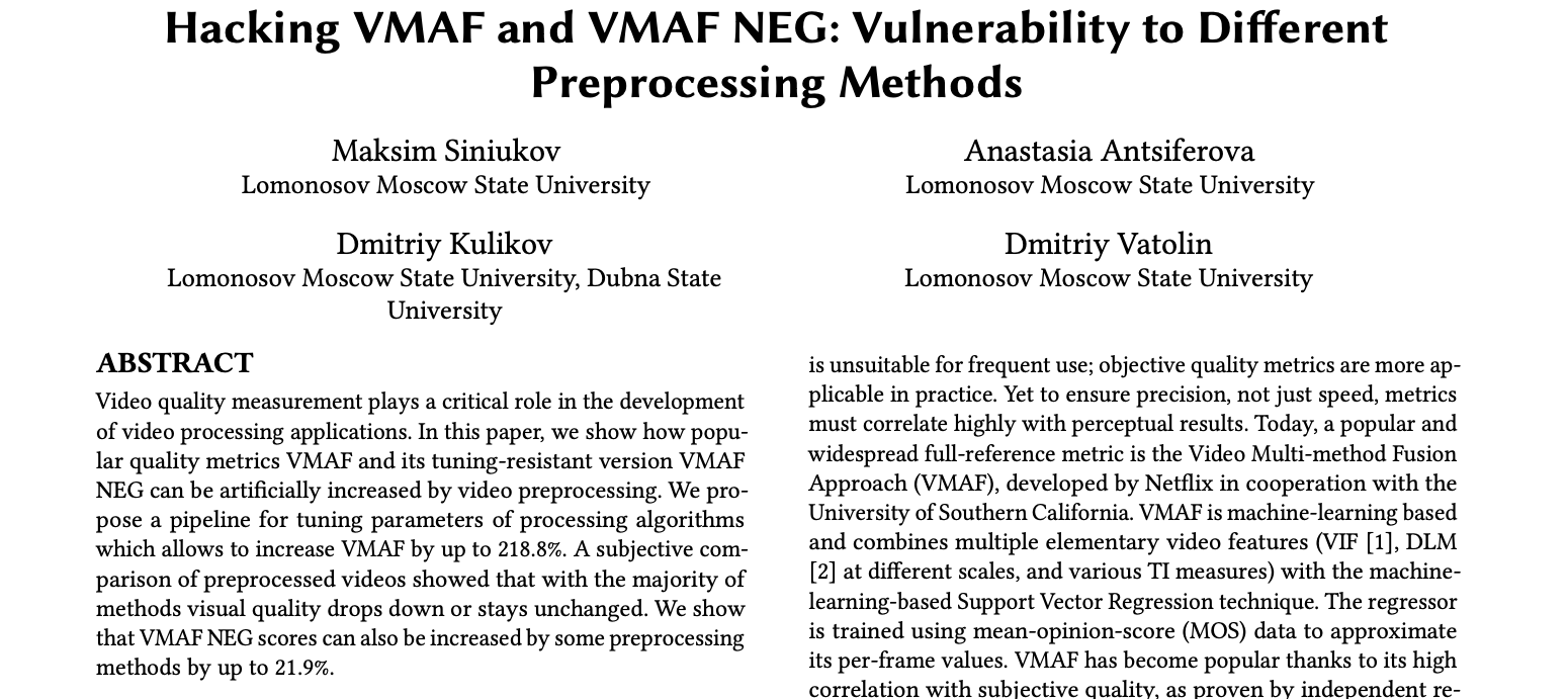 Хакинг метрик качества видео или как с приходом ИИ все становится намного сложнее - 14