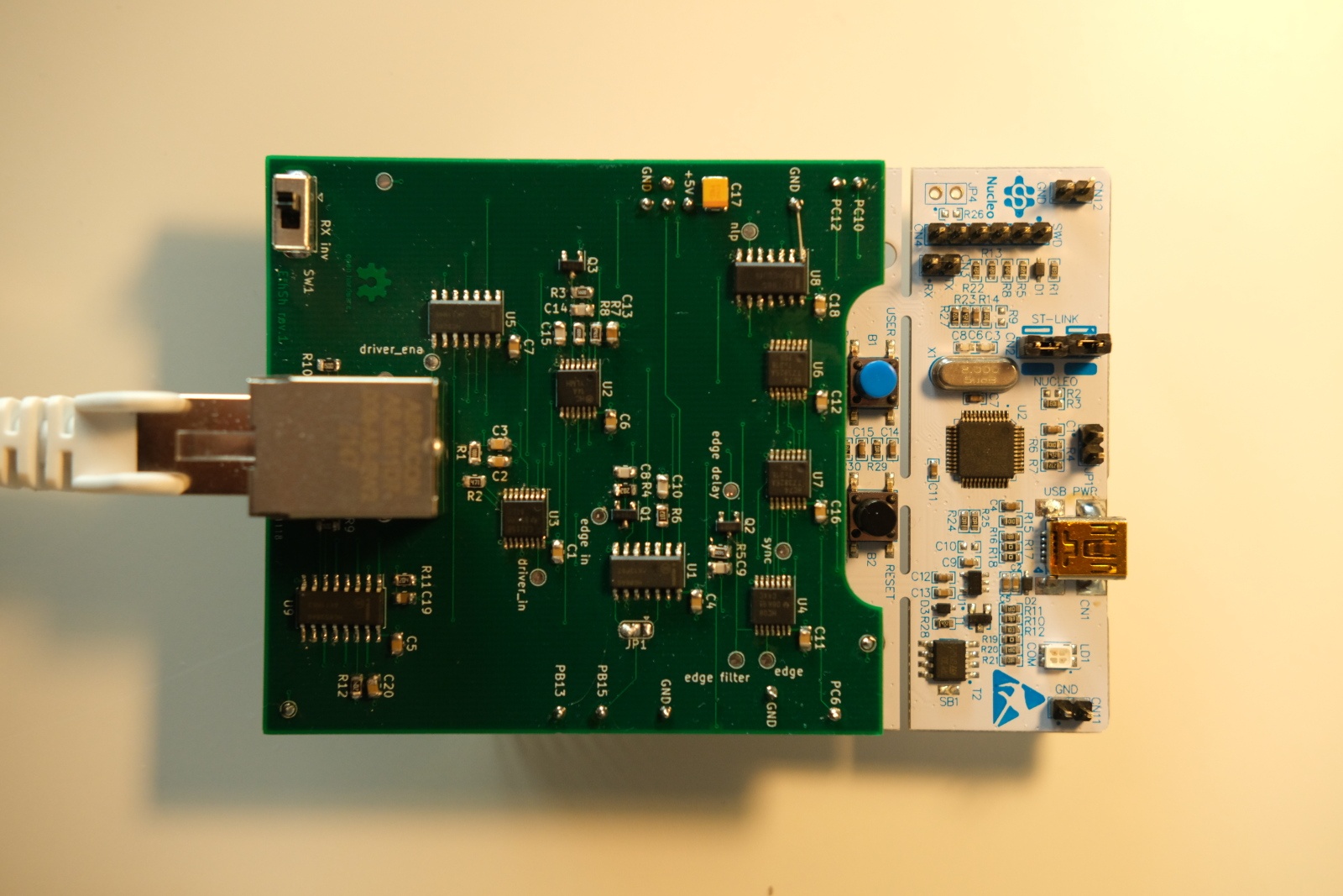 Готовый адаптер, установленный на Nucleo-64