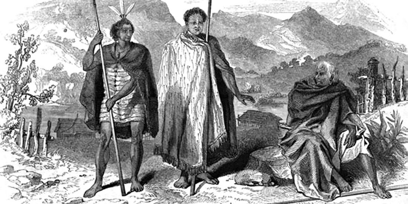 Добряки-мориори, гравюра современника Добряки-мориори, гравюра современника